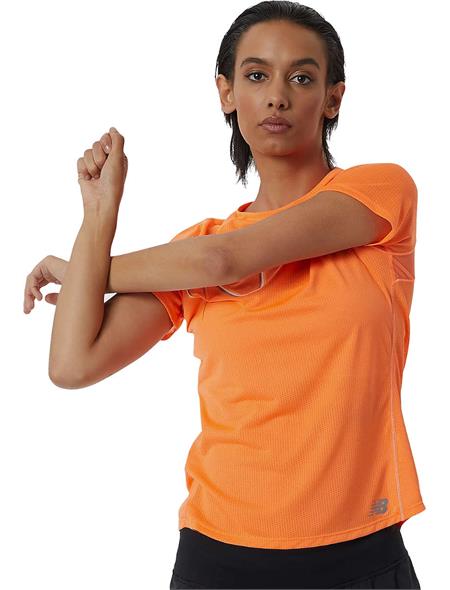 New Balance Womens Printed Impact Run SS Top
